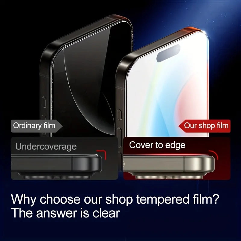 Protector de pantalla de vidrio templado para iPhone 16 15 14 13 12 11 17 Pro Max 16e Película protectora iPhone16 Pro Max XR X XS 7 8 16 Plus