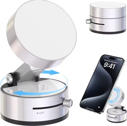 Soporte para teléfono con succión magnética mejorado 360 ° Soporte para teléfono móvil manos libres con ventosa ajustable para coche/gimnasio